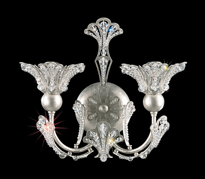 Schonbek 7855-48R Two Light Wall Sconce, Antique Silver