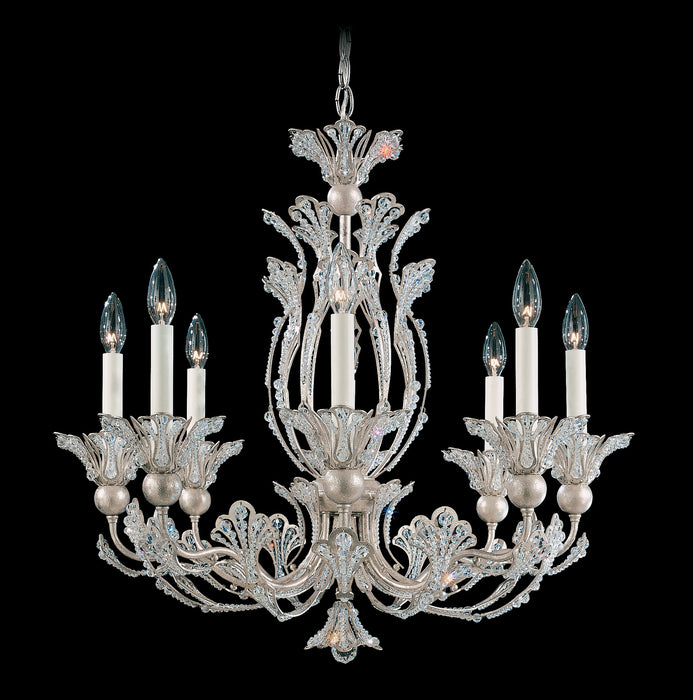 Schonbek 7866-51S Eight Light Chandelier, Black