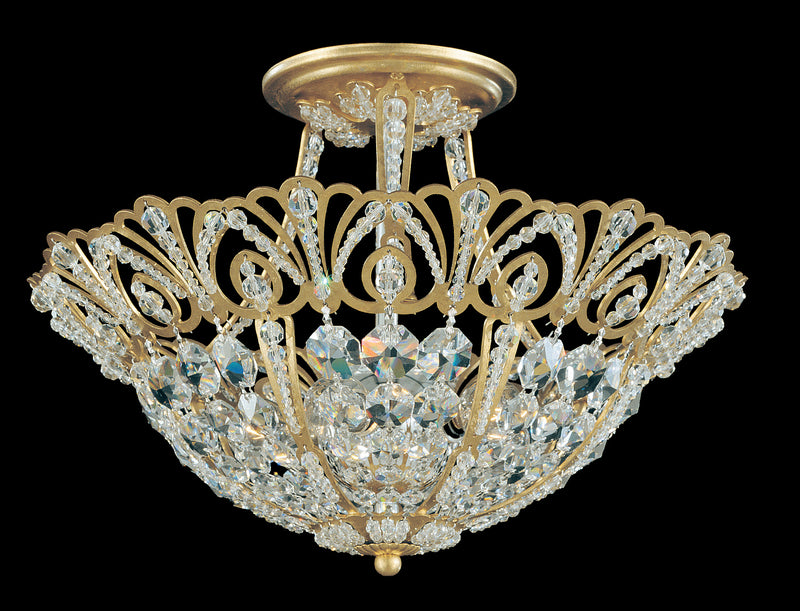 Schonbek 9841-48R Five Light Semi-Flush Mount, Antique Silver