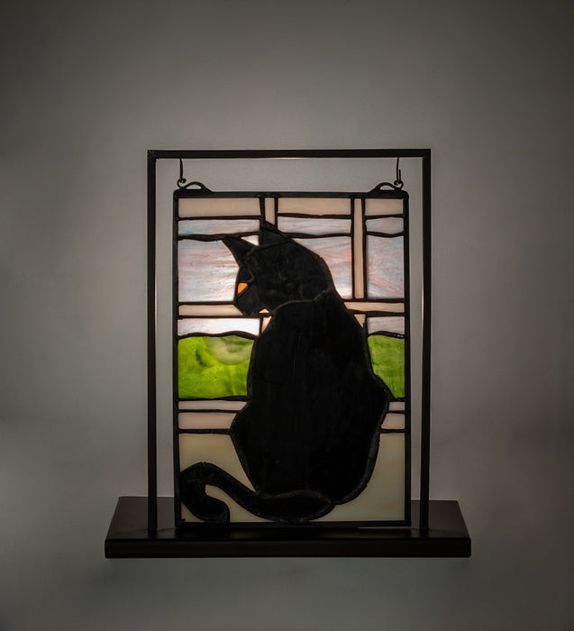 Meyda Tiffany 56834 Mini Tabletop Window, Mahogany Bronze