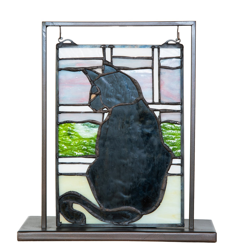 Meyda Tiffany 56834 Mini Tabletop Window, Mahogany Bronze