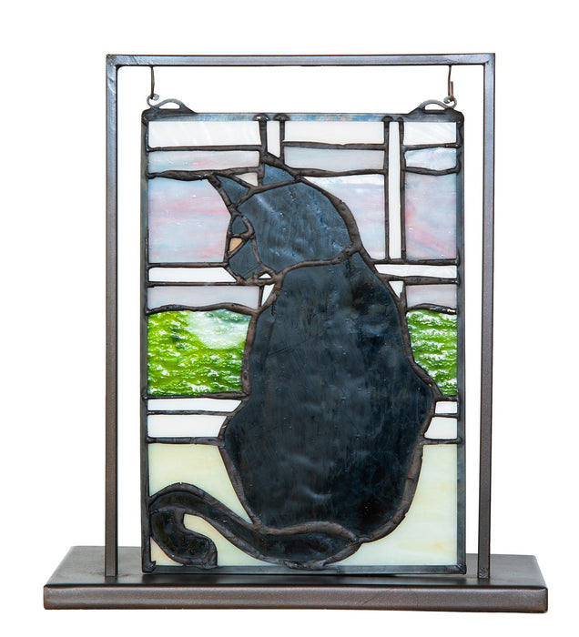 Meyda Tiffany 56834 Mini Tabletop Window, Mahogany Bronze