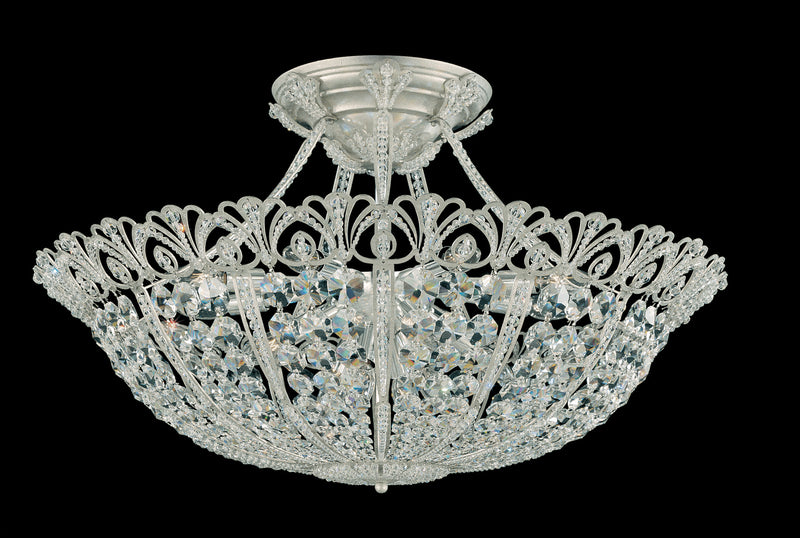 Schonbek 9845-48R 17 Light Semi-Flush Mount, Antique Silver