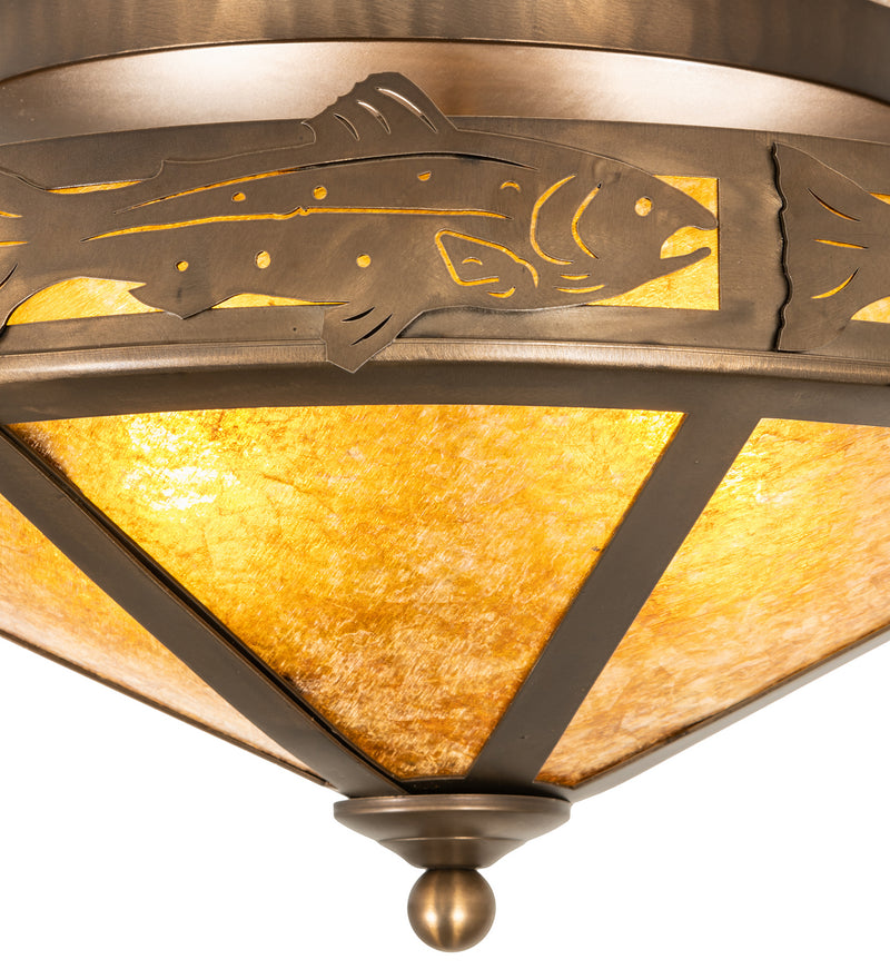 Meyda Tiffany 51410 Two Light Flushmount, Antique Copper