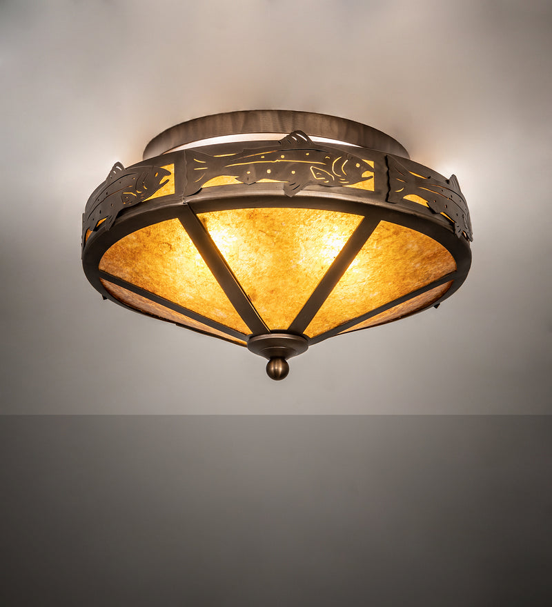 Meyda Tiffany 51410 Two Light Flushmount, Antique Copper