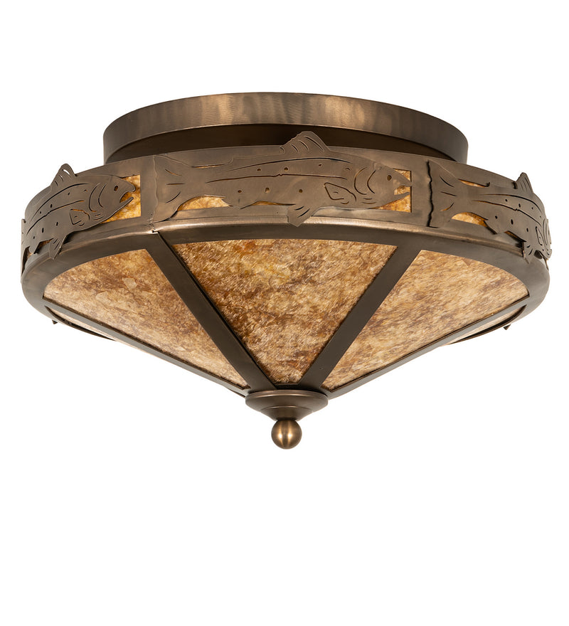 Meyda Tiffany 51410 Two Light Flushmount, Antique Copper