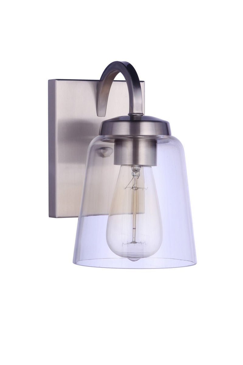 Craftmade 16306BNK1 One Light Wall Sconce, Brushed Polished Nickel