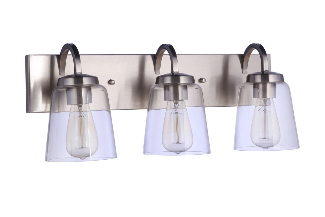 Craftmade 16323BNK3 Three Light Vanity, Brushed Polished Nickel