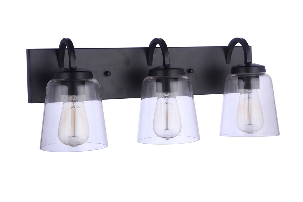Craftmade 16323FB3 Three Light Vanity, Flat Black