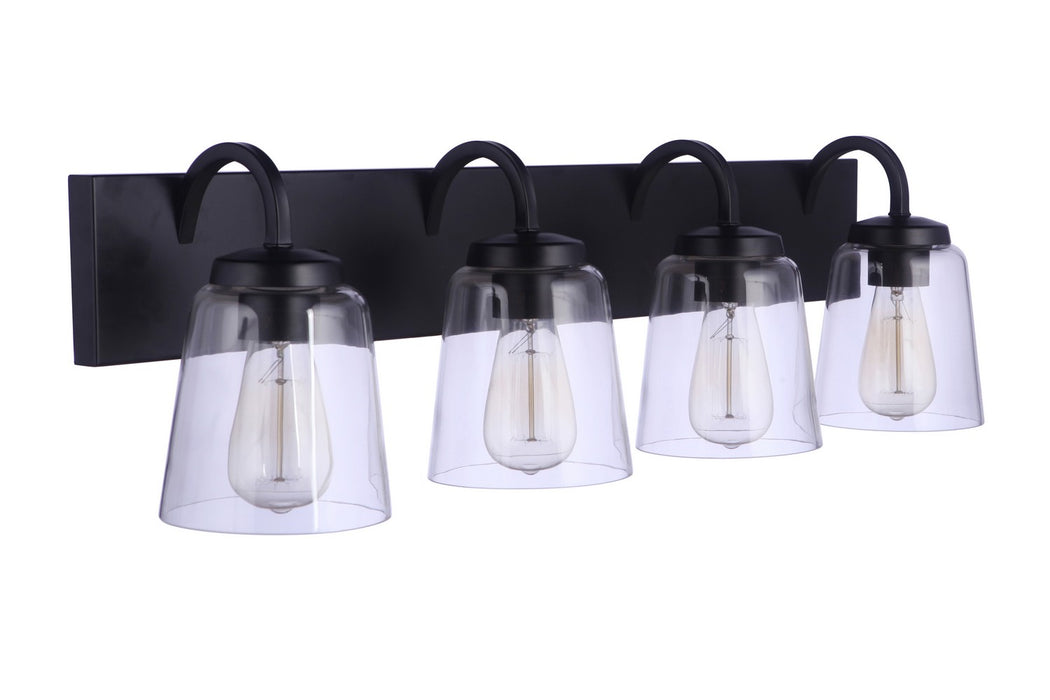 Craftmade 16331FB4 Four Light Vanity, Flat Black