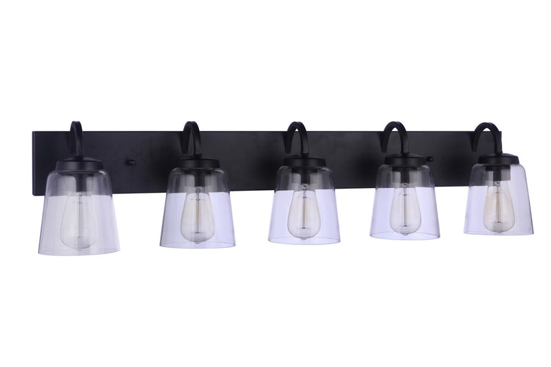 Craftmade 16340FB5 Five Light Vanity, Flat Black
