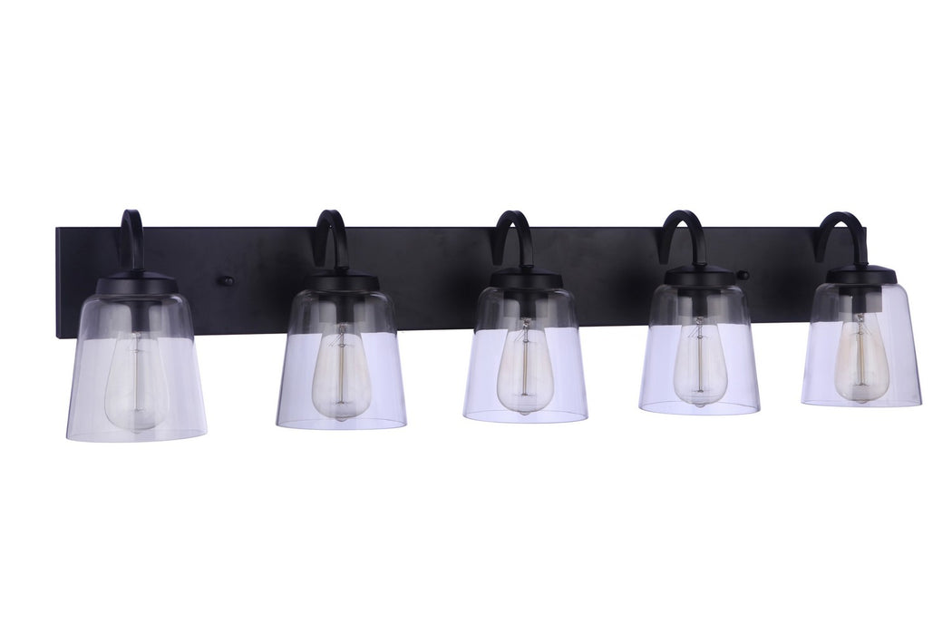 Craftmade 16340FB5 Five Light Vanity, Flat Black