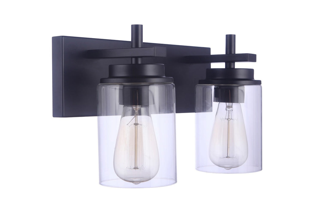 Craftmade 17414FB2 Two Light Vanity, Flat Black