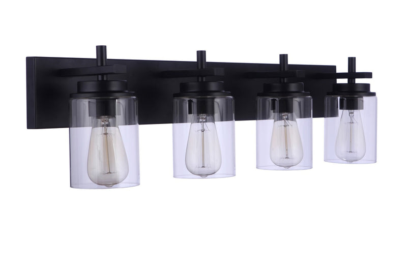 Craftmade 17432FB4 Four Light Vanity, Flat Black