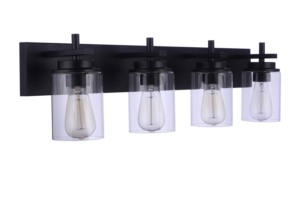 Craftmade 17432FB4 Four Light Vanity, Flat Black