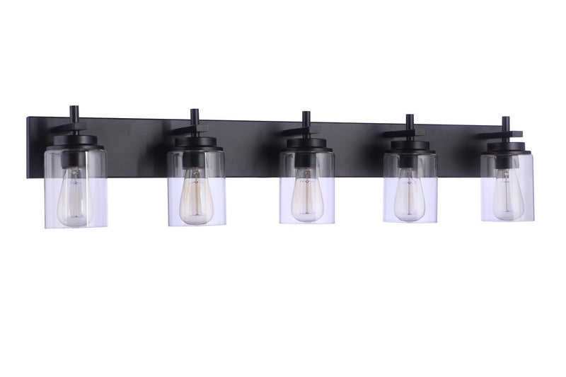 Craftmade 17441FB5 Five Light Vanity, Flat Black