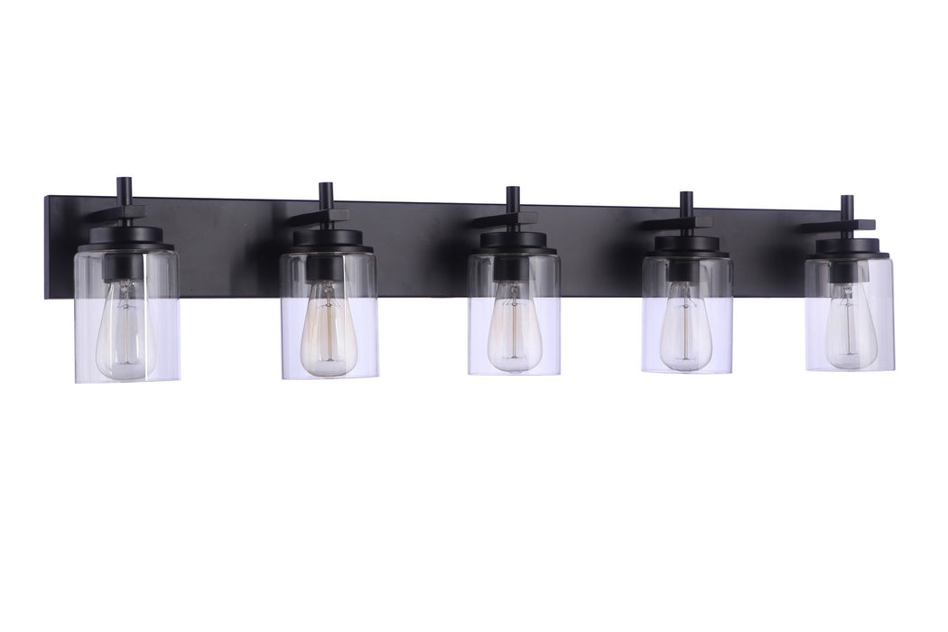 Craftmade 17441FB5 Five Light Vanity, Flat Black