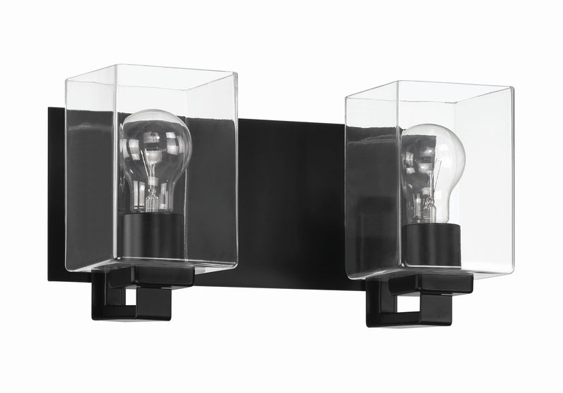 Craftmade 18514FB2 Two Light Vanity, Flat Black