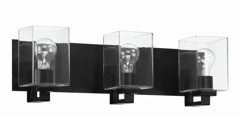 Craftmade 18524FB3 Three Light Vanity, Flat Black