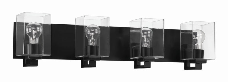 Craftmade 18532FB4 Four Light Vanity, Flat Black