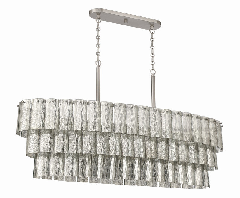 Craftmade 48677-BNK Seven Light Island Pendant, Brushed Polished Nickel