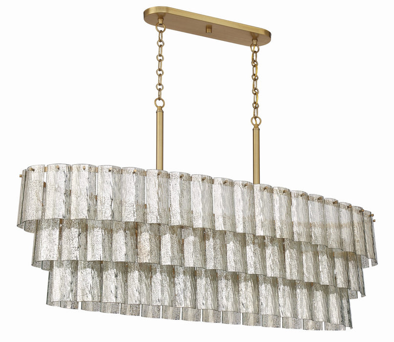 Craftmade 48677-SB Seven Light Island Pendant, Satin Brass