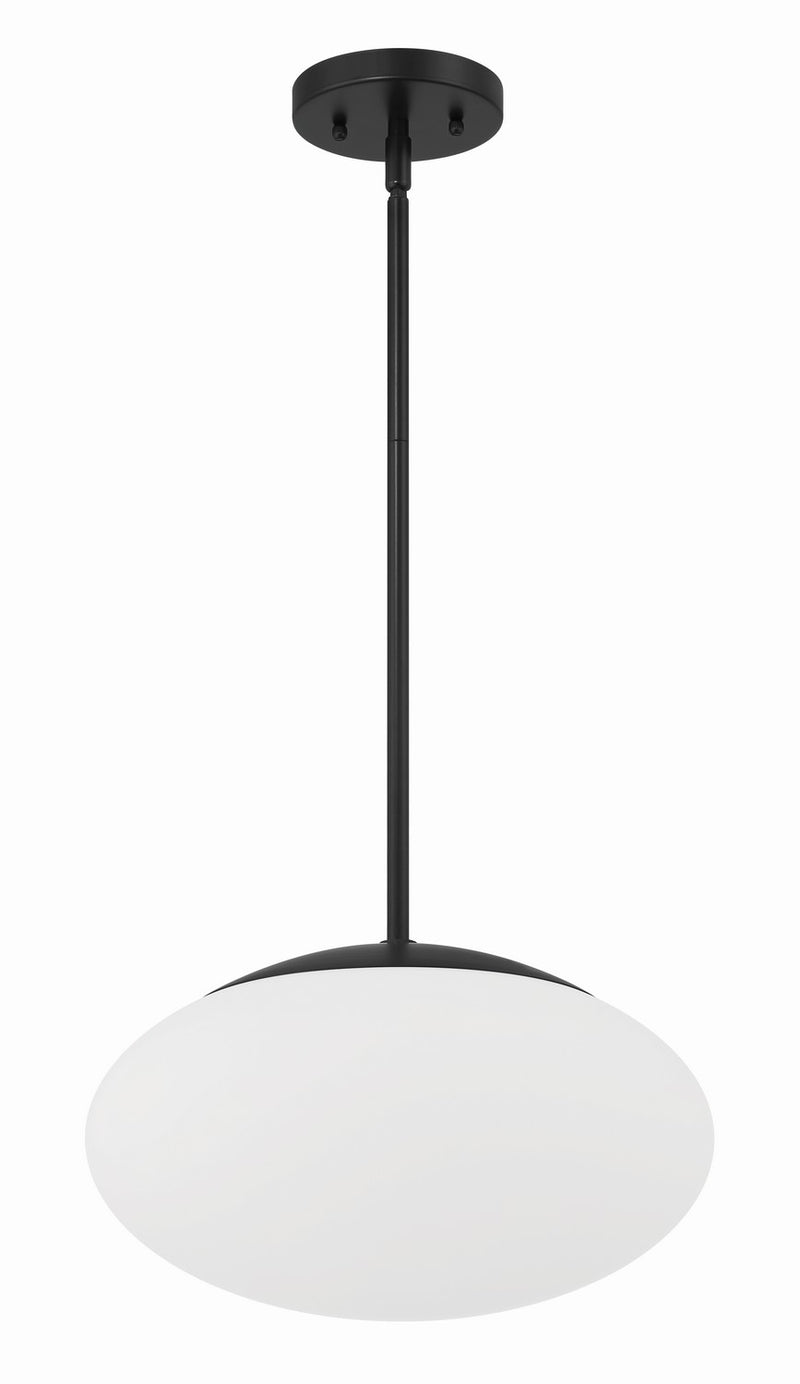 Craftmade 56894-FB-WG One Light Pendant, Flat Black