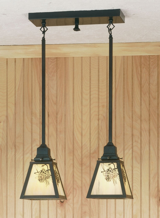 Meyda Tiffany 52018 Two Light Island Pendant, Mahogany Bronze