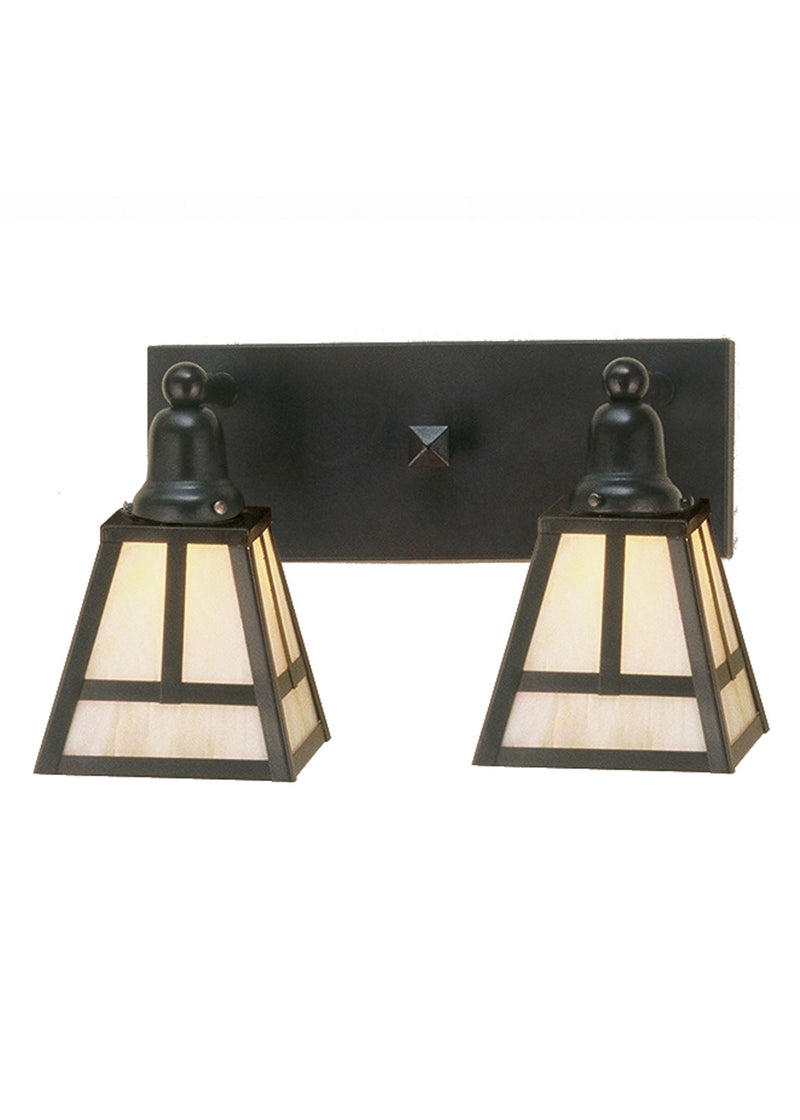 Meyda Tiffany 52448 Two Light Wall Sconce, Craftsman Brown