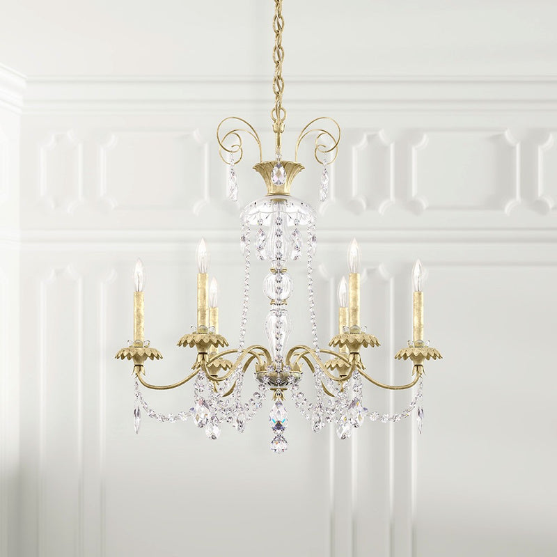 Schonbek AT1006N-51H Six Light Chandelier, Black