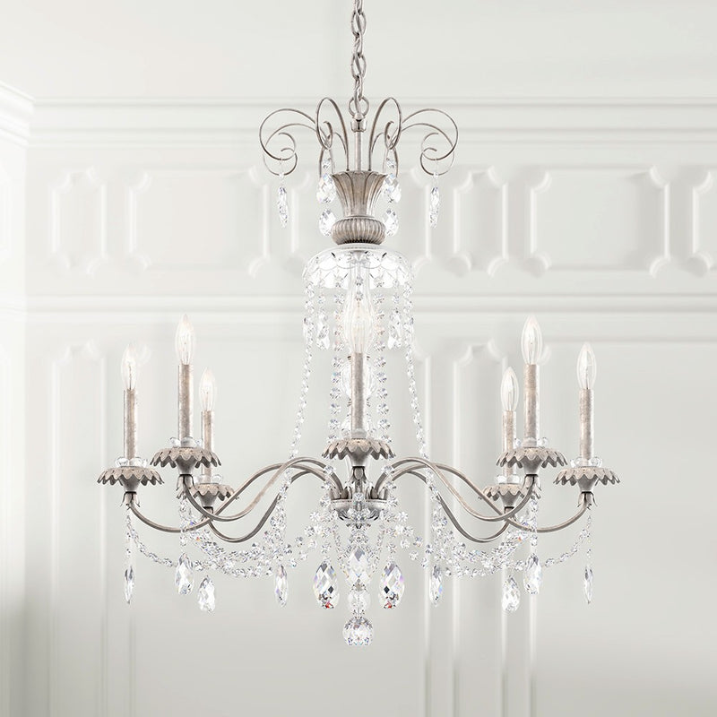 Schonbek AT1008N-51H Eight Light Chandelier, Black
