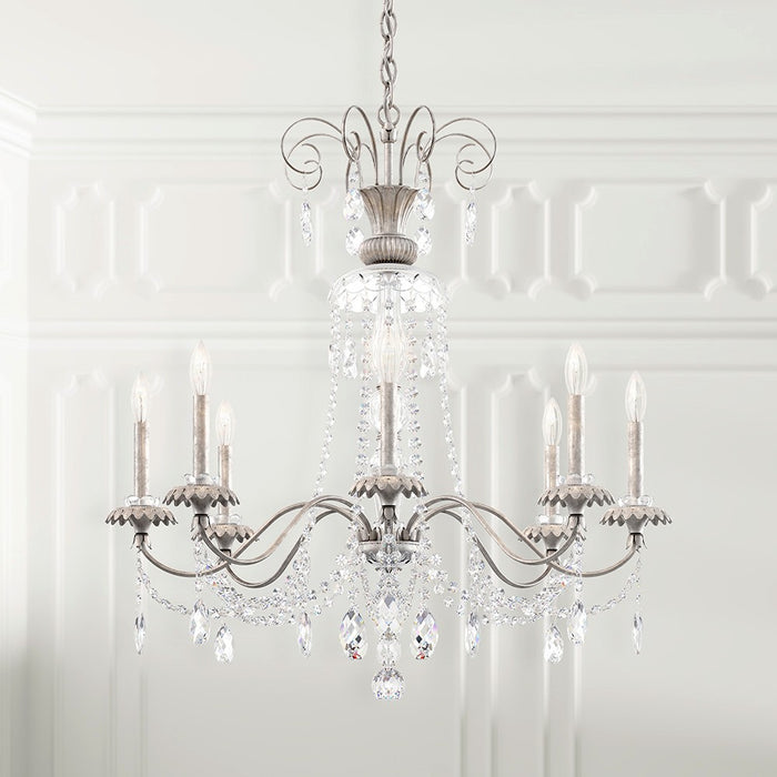Schonbek AT1008N-51H Eight Light Chandelier, Black