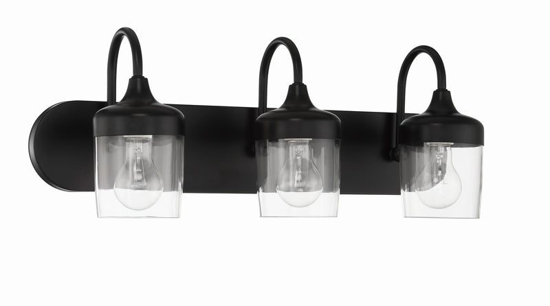 Craftmade 58103-FB Three Light Vanity, Flat Black