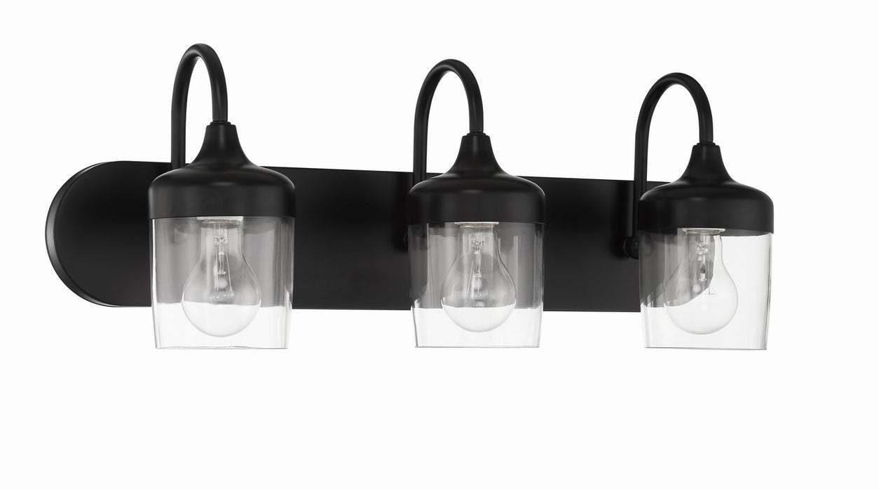 Craftmade 58103-FB Three Light Vanity, Flat Black