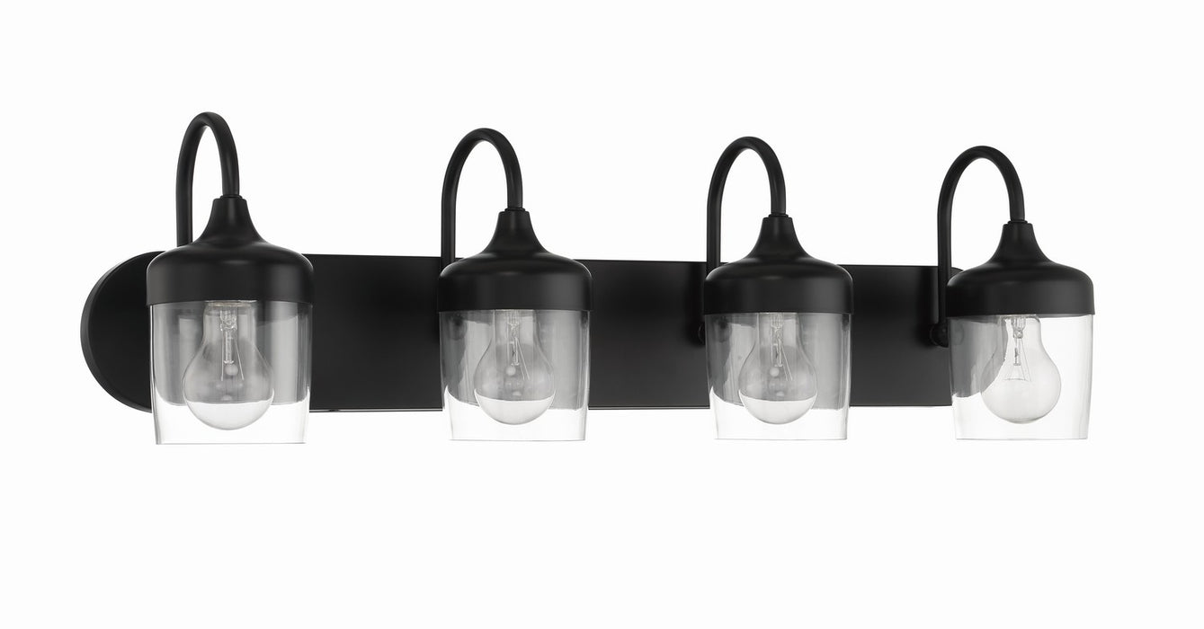 Craftmade 58104-FB Four Light Vanity, Flat Black