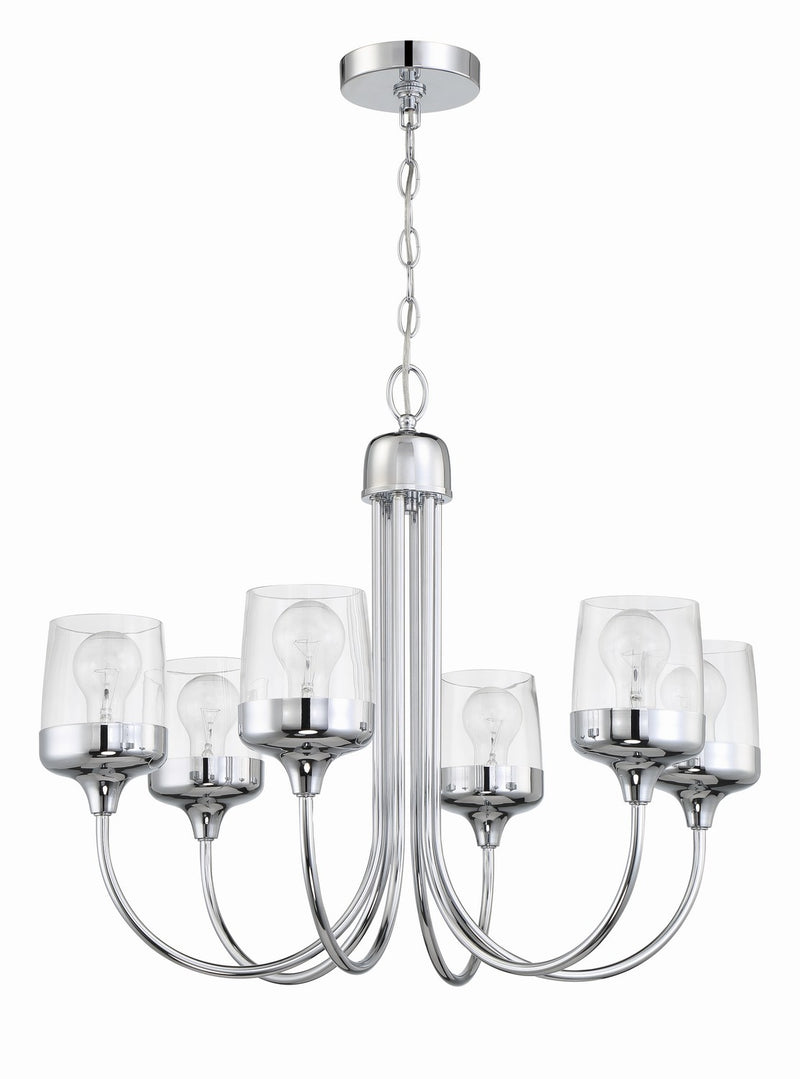 Craftmade 58126-CH Six Light Chandelier, Chrome