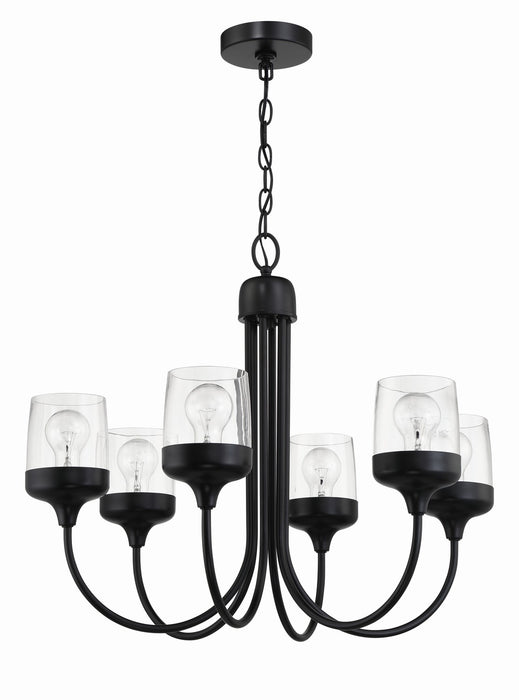 Craftmade 58126-FB Six Light Chandelier, Flat Black