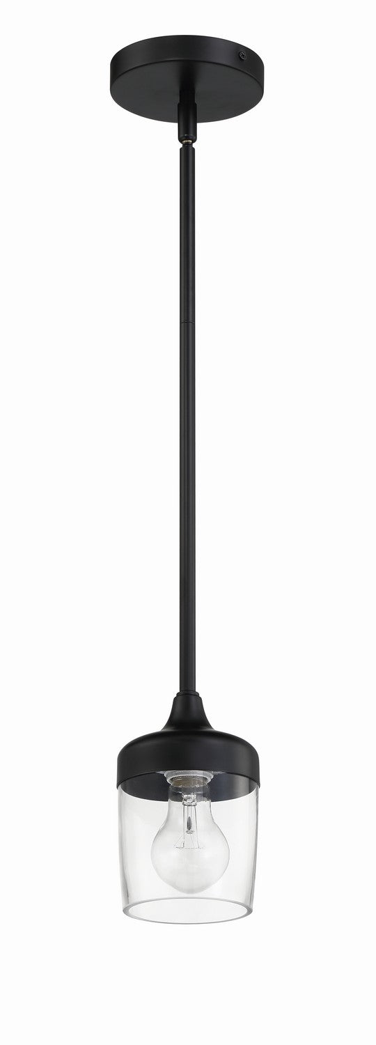 Craftmade 58191-FB One Light Mini Pendant, Flat Black