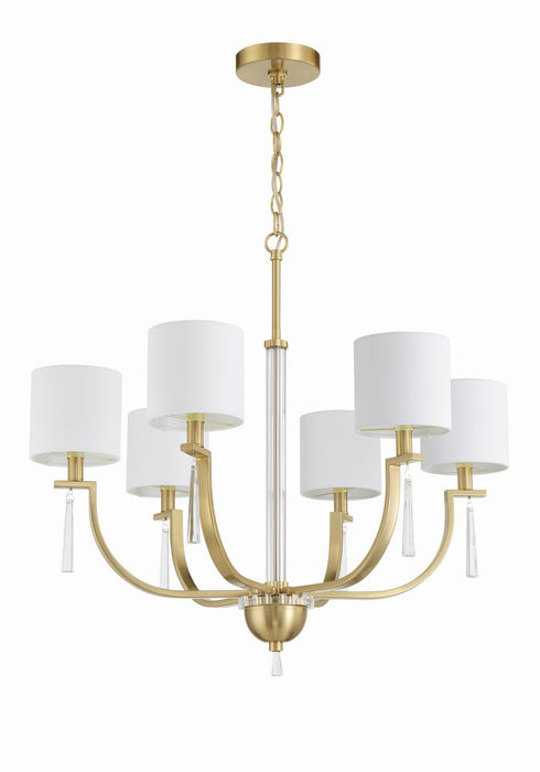 Craftmade 58226-SB Six Light Chandelier, Satin Brass