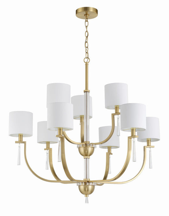 Craftmade 58229-SB Nine Light Chandelier, Satin Brass