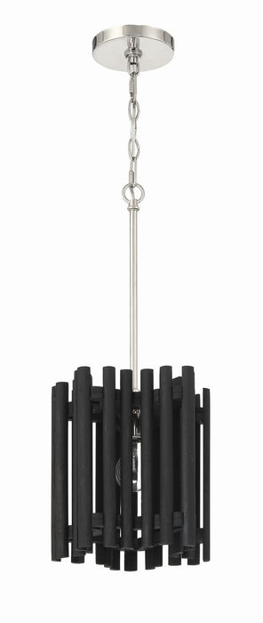 Craftmade 58491-PLNBWN One Light Pendant, Polished Nickel/Black Walnut