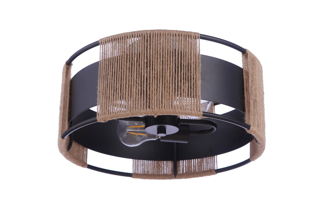 Craftmade 59052-FB Two Light Semi Flush Mount, Flat Black