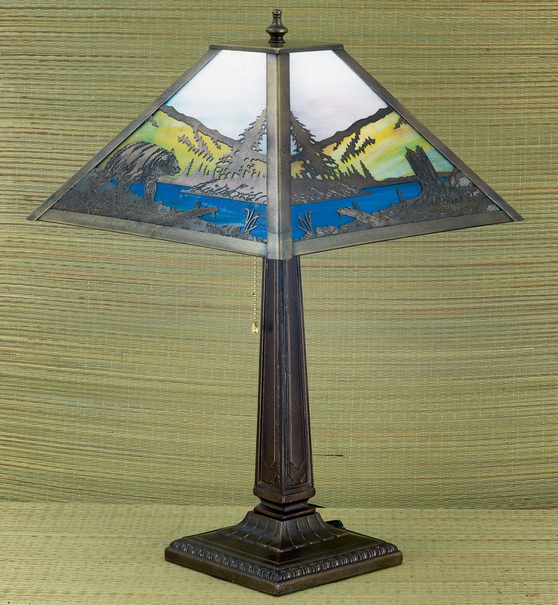 Meyda Tiffany 26759 One Light Table Lamp, Na/Jp/Eb Craftsman Brown