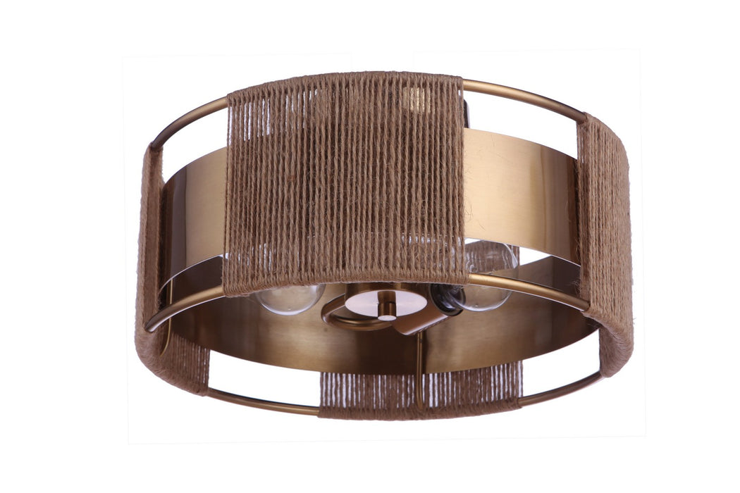 Craftmade 59052-SB Two Light Semi Flush Mount, Satin Brass