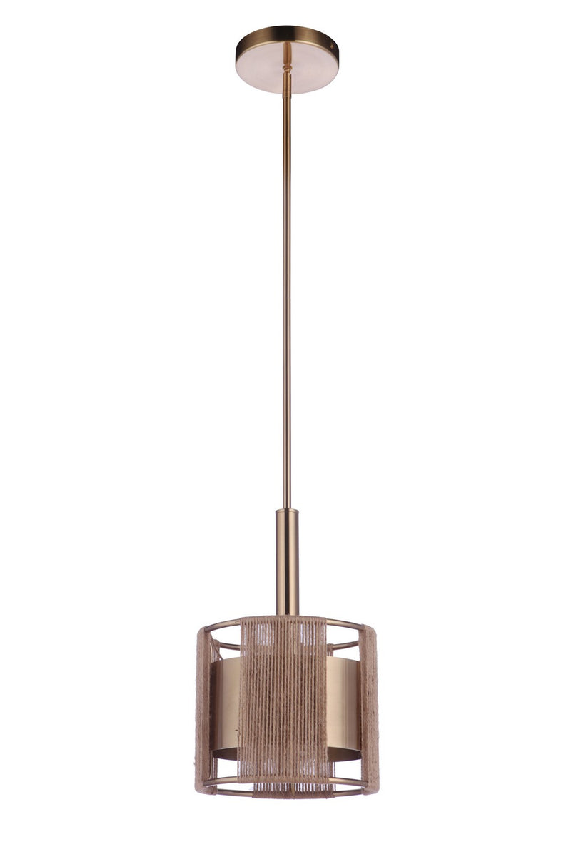 Craftmade 59091-SB One Light Mini Pendant, Satin Brass