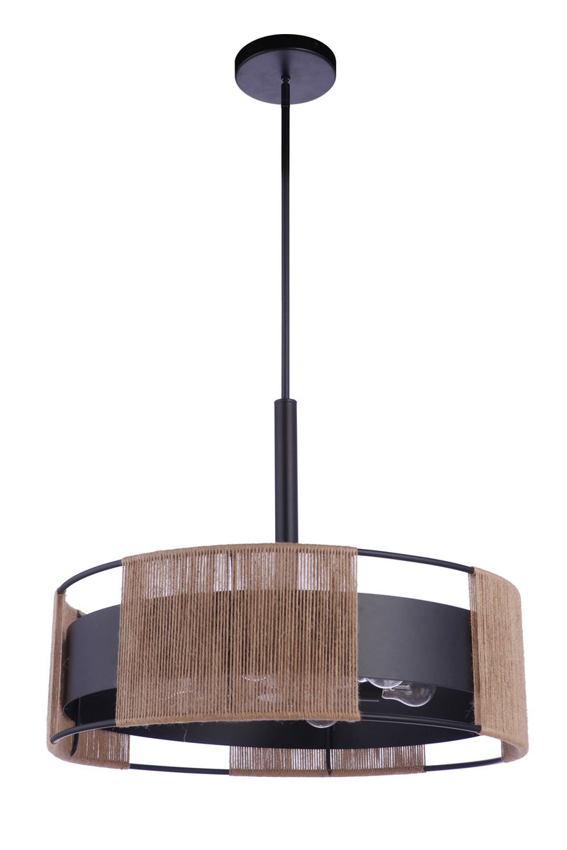 Craftmade 59096-FB Six Light Pendant, Flat Black