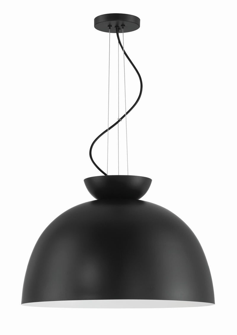 Craftmade 59192-FB One Light Pendant, Flat Black
