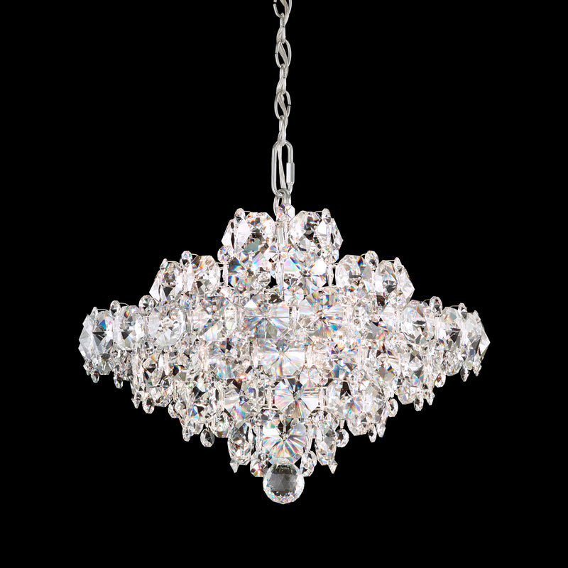 Schonbek BN1016N-401O Eight Light Pendant, Polished Stainless Steel