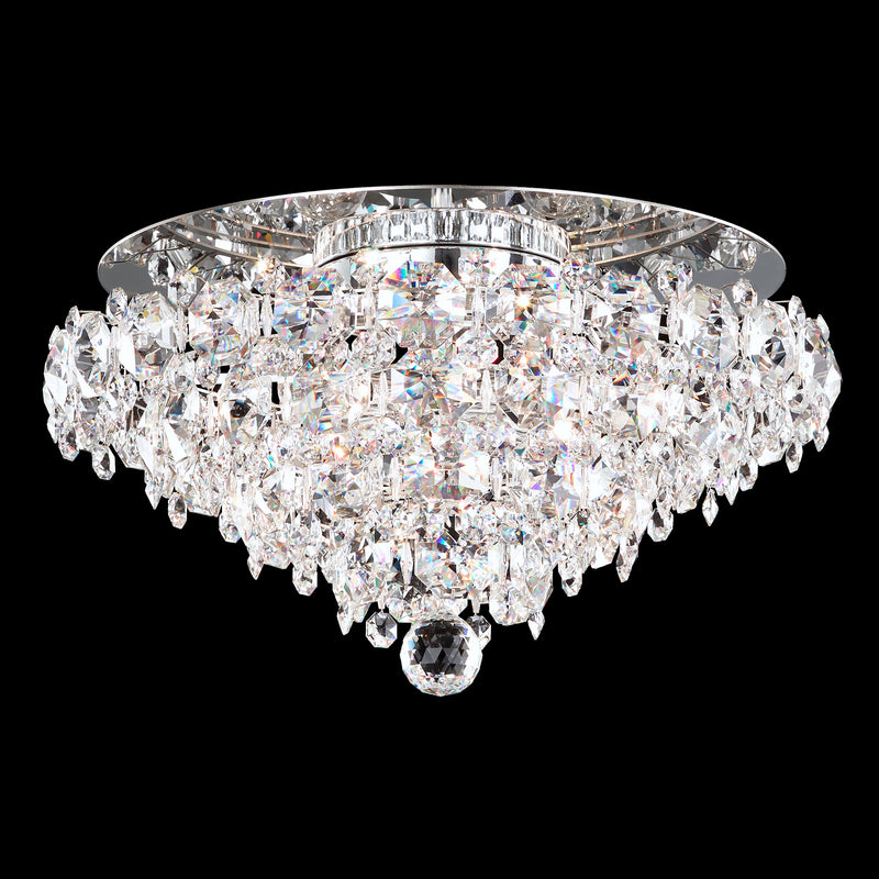 Schonbek BN1416N-401O Four Light Flush Mount, Polished Stainless Steel