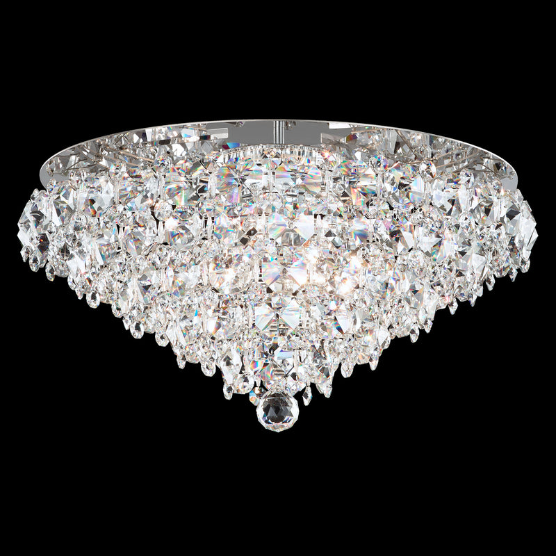 Schonbek BN1424N-401O Six Light Flush Mount, Polished Stainless Steel